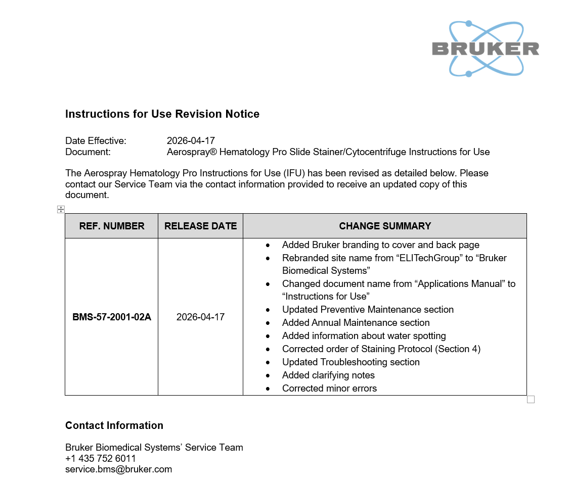 New Document Revisions: Aerospray Pro & Stat IFUs